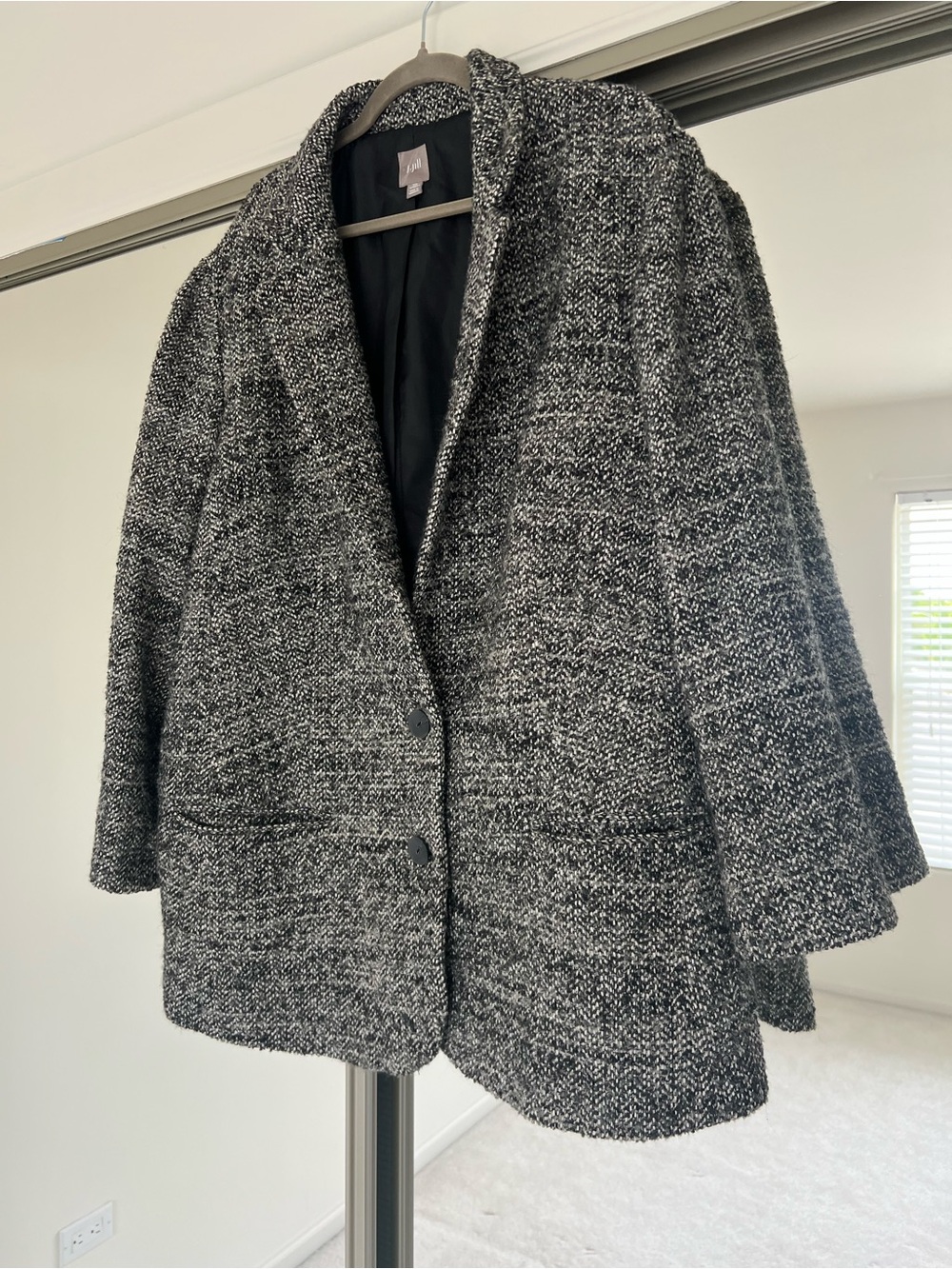 J. Jill Black & White Textured Tweed Blazer